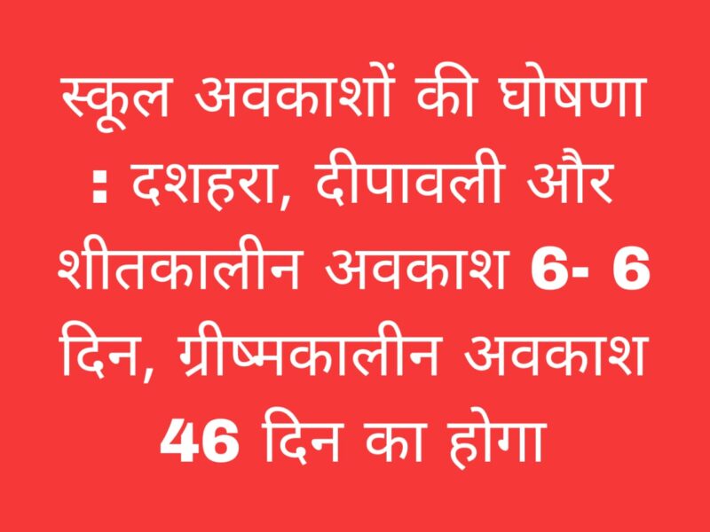 छत्तीसगढ़ स्कूल अवकाश 2025