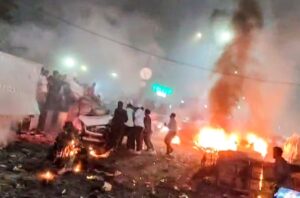 Blast in a moving car