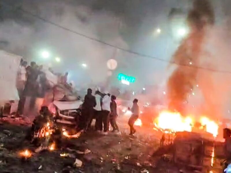 Blast in a moving car