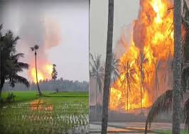 ONGC well fire video