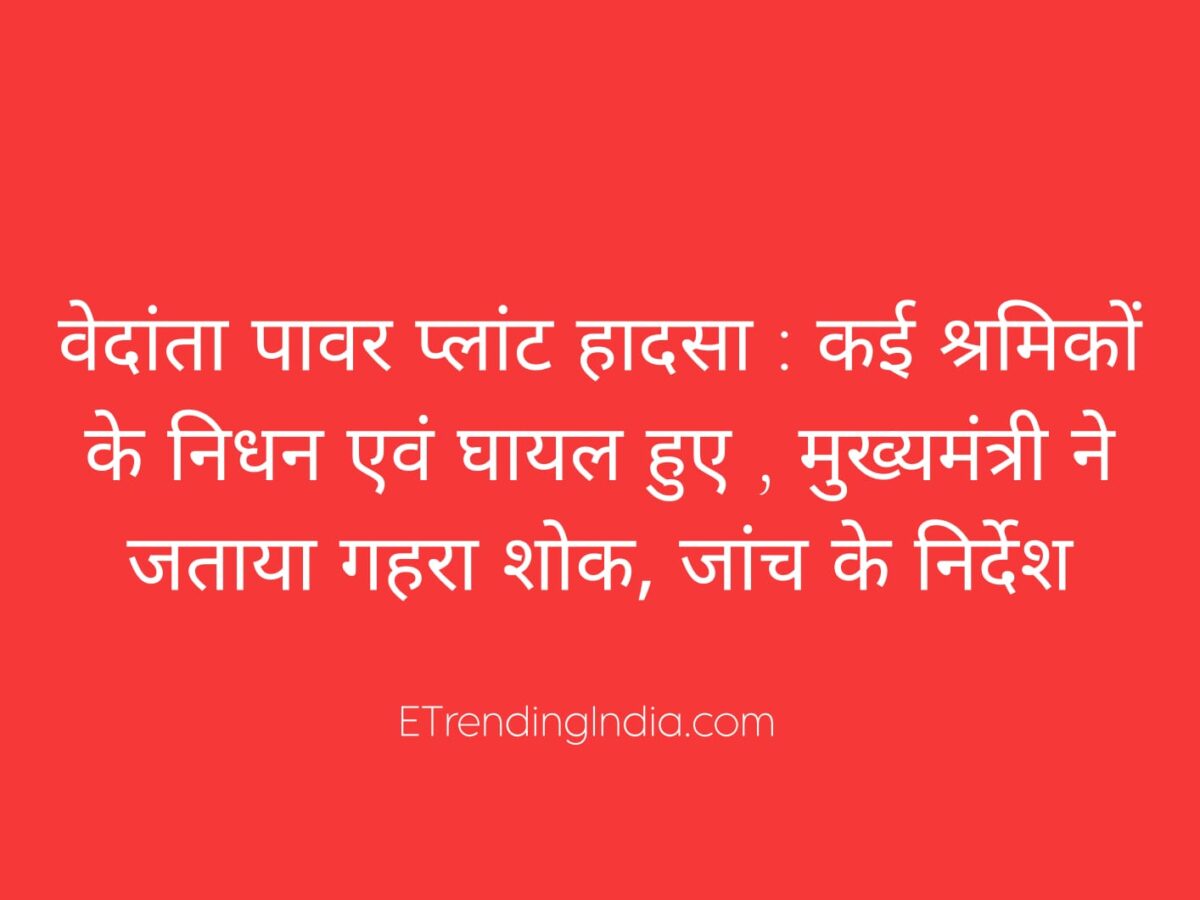 Vedanta power plant accident