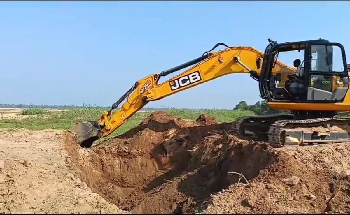 Illegal sand excavation