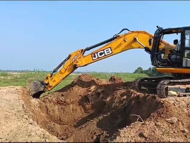 Illegal sand excavation