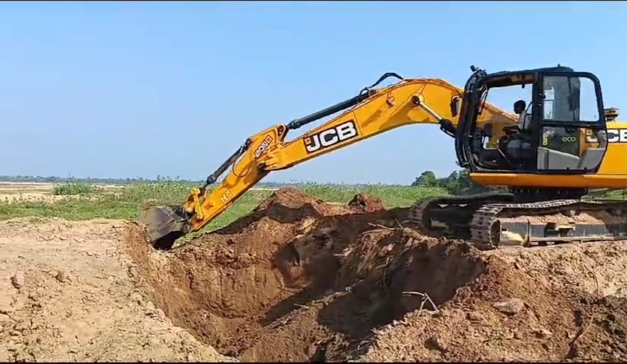 Illegal sand excavation
