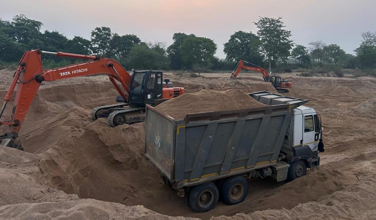 Illegal sand excavation