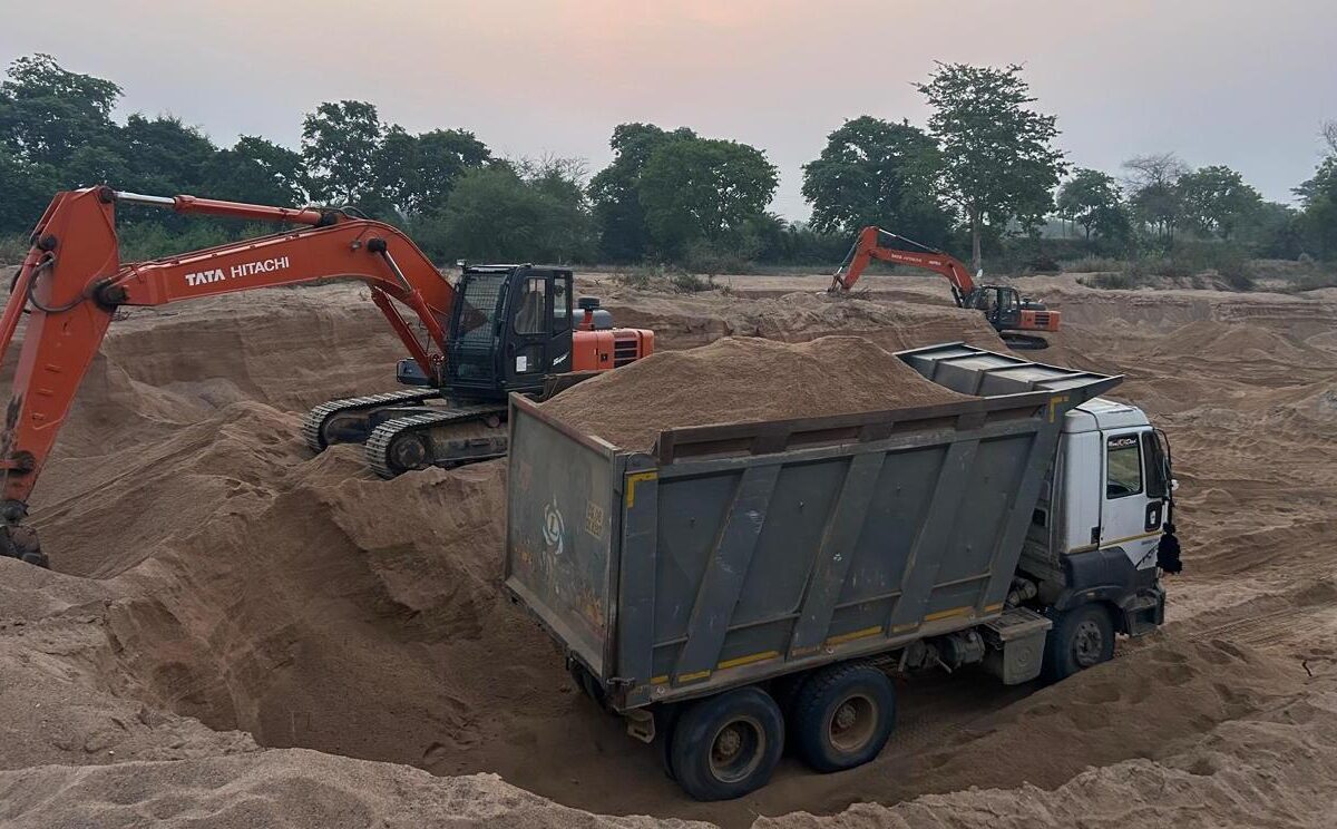 Illegal sand excavation