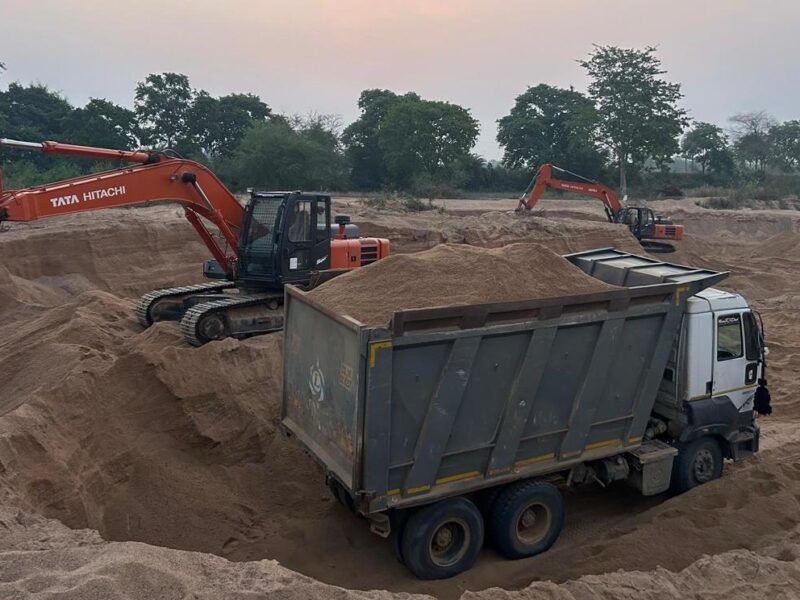 Illegal sand excavation