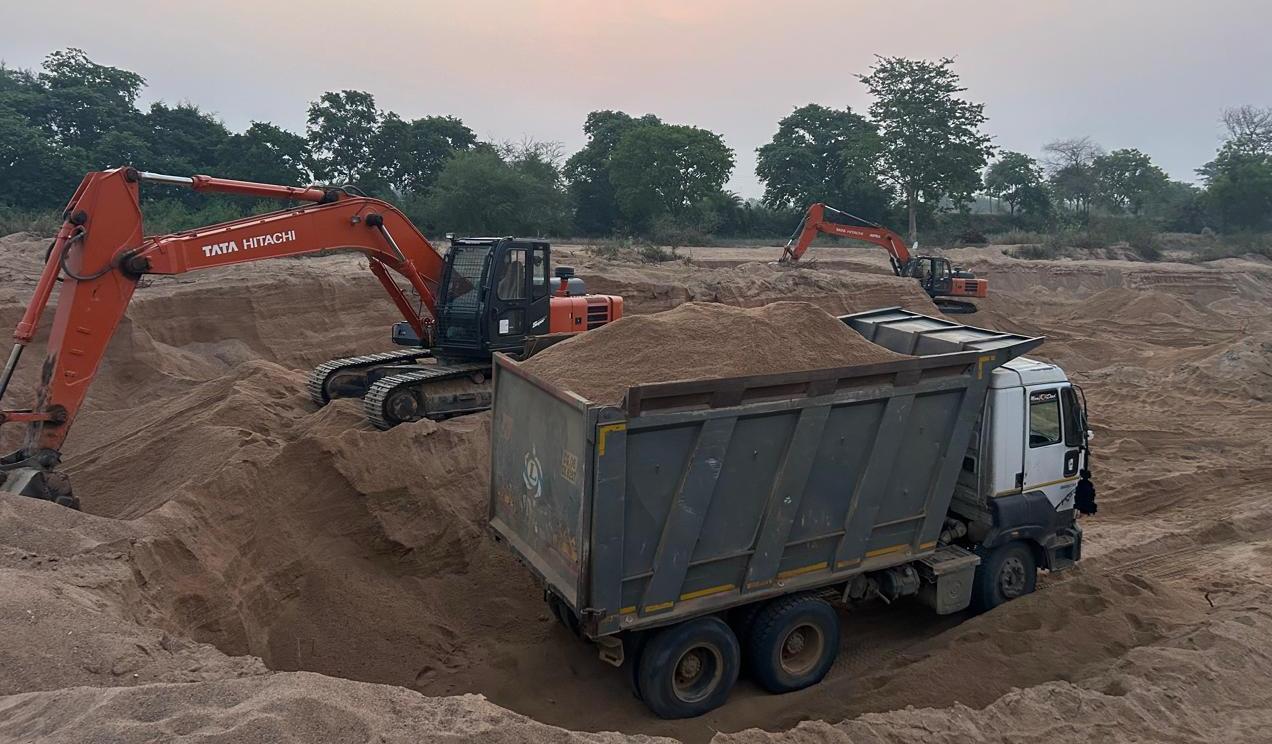Illegal sand excavation