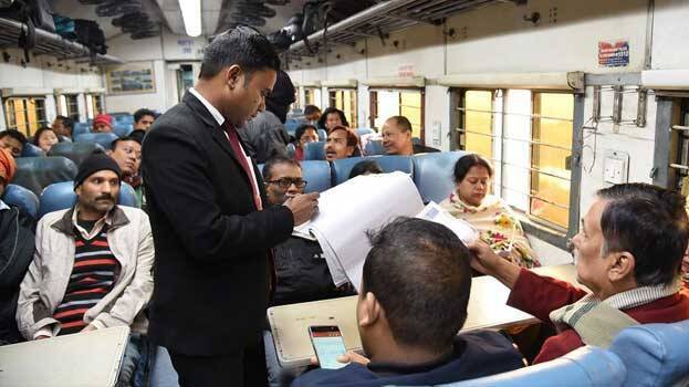 ticket checking at Bhatapara station