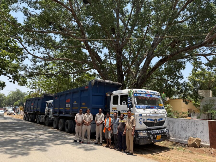 Illegal Transport: Major blow to the illegal mineral trade...! Three trailers loaded with limestone aggregate seized... Task Force nabs them.