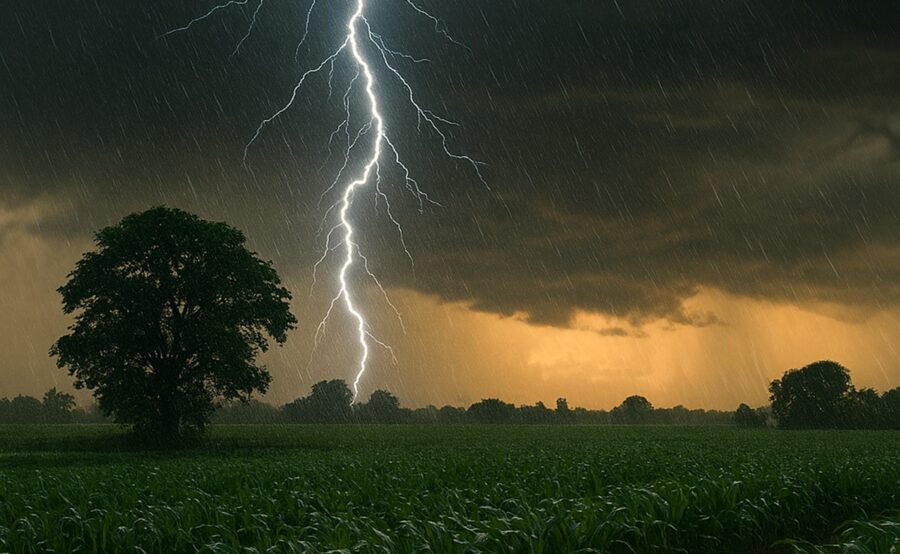 Lightning Strike: Major tragedy at an MGNREGA site in Kanker district...! Lightning struck eight villagers who were working; three died on the spot, and five are in critical condition... Watch the video here.