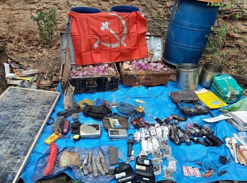 Maoist Weapons Seized: Another blow to the Naxal network in Chhattisgarh...! CRPF recovers a cache of lethal weapons.