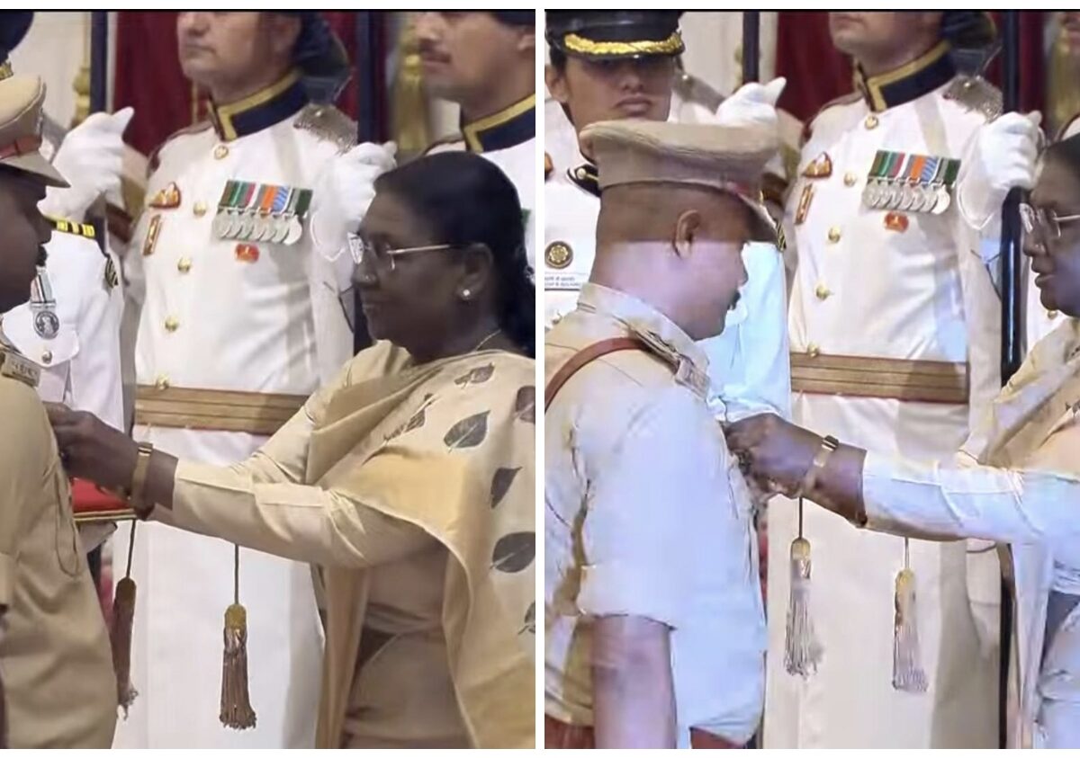 A Moment of Pride: Shaurya Chakra received from the President! Two brave officers from Kanker have made history... Lakshman Kevat and Rameshwar Deshmukh received the Shaurya Chakra from the President... Watch the video here.