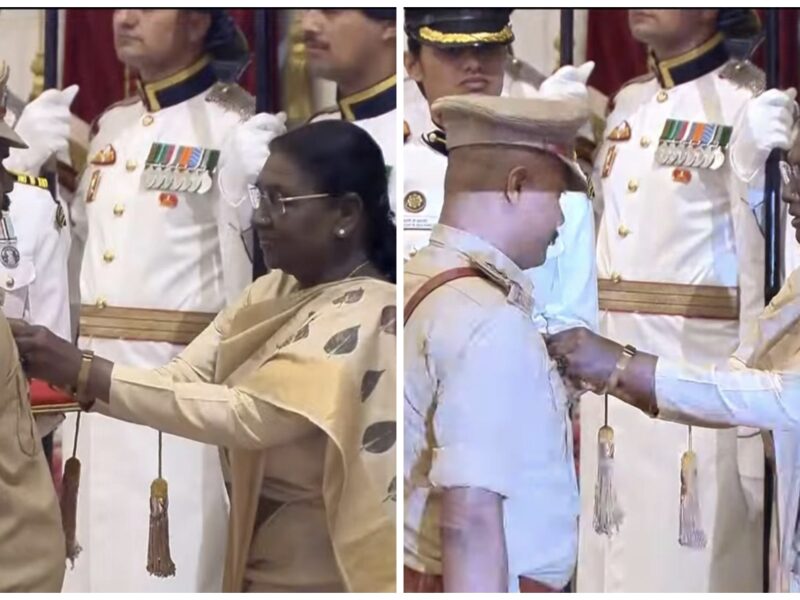 A Moment of Pride: Shaurya Chakra received from the President! Two brave officers from Kanker have made history... Lakshman Kevat and Rameshwar Deshmukh received the Shaurya Chakra from the President... Watch the video here.