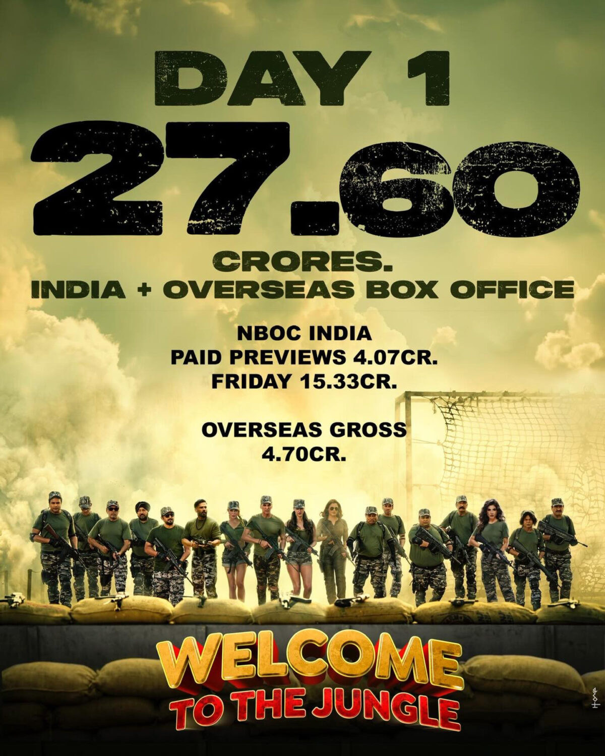 Box Office Blast: 'Welcome to the Jungle' leaves 'Bhoot Bangla' behind... rakes in crores on opening day... worldwide earnings stun.