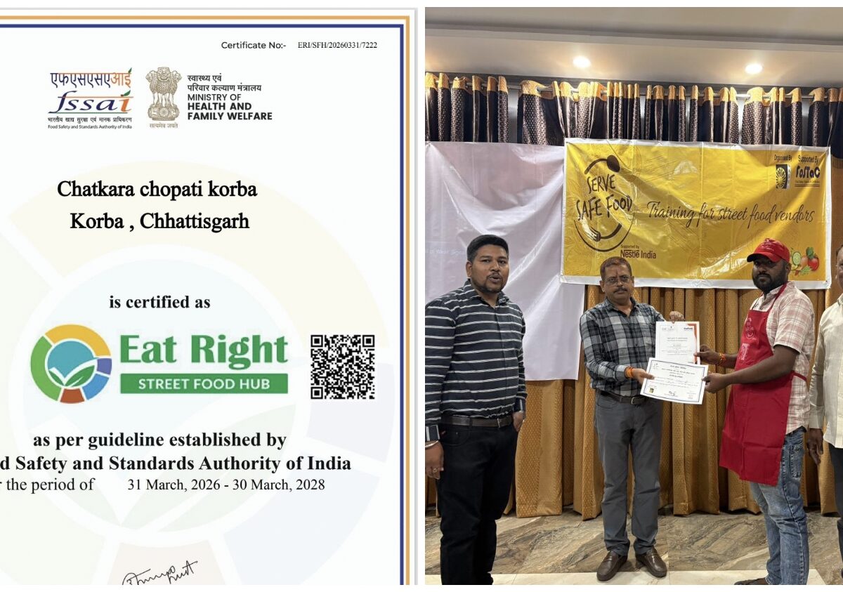 Chatkara Chowpati: A major achievement for Korba! Taste meets health—Korba’s Chatkara Chowpati shines with FSSAI recognition.