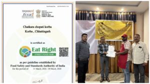 Chatkara Chowpati: A major achievement for Korba! Taste meets health—Korba’s Chatkara Chowpati shines with FSSAI recognition.