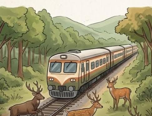 Animal Safety: Mumbai-Howrah railway line...! Six deer were struck by a train near Kanhan station in Nagpur district; all of them died.