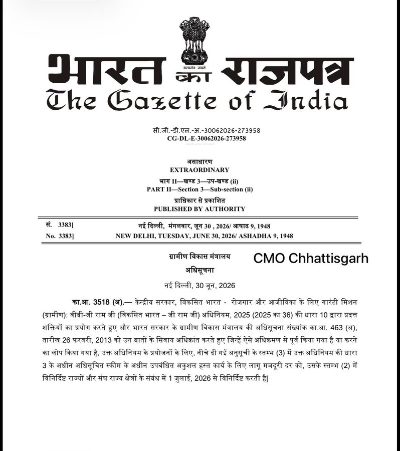 Rural Workers: A major gift for lakhs of workers in Chhattisgarh! Wages will now be ₹300 per day instead of ₹261; the new wage rate has been published in the official gazette.