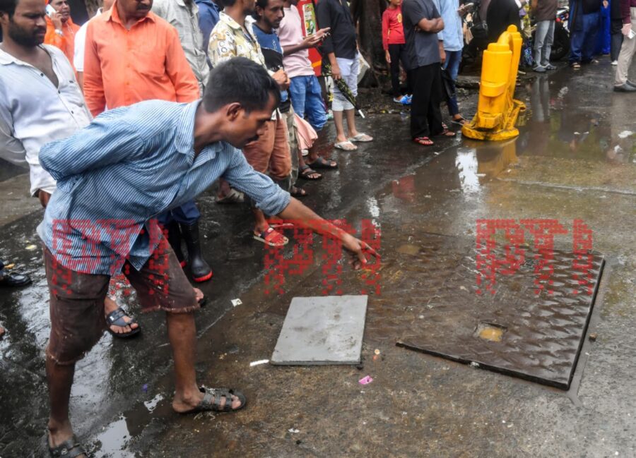 Open Manhole Accident: Havoc caused by heavy rains in Mumbai... Man dies after falling into an open manhole... Administration urges people to stay alert.