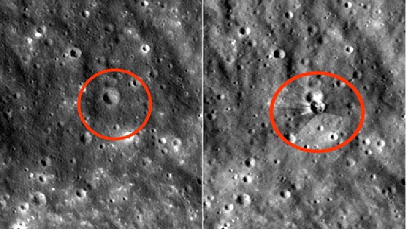 NASA Moon Crash: SpaceX rocket crashes on the Moon...! NASA reveals the first clear image of the 60-foot crater.