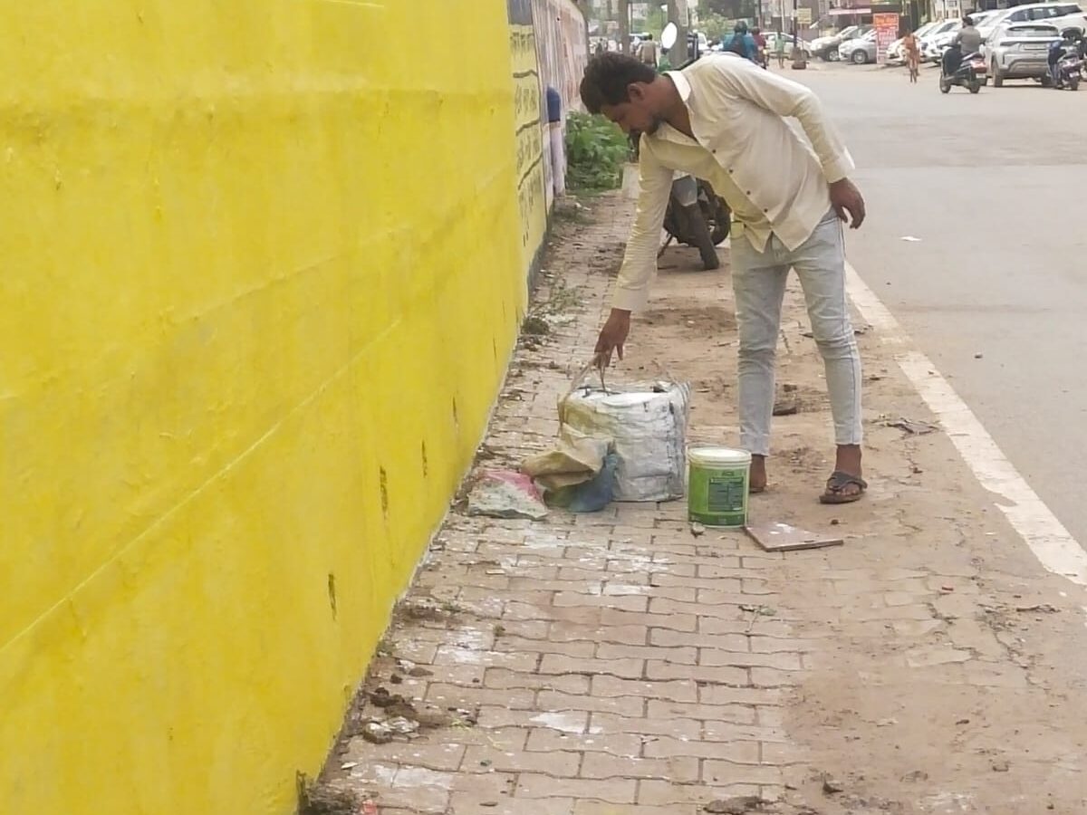 Raipur Nagar Nigam illegal Painting