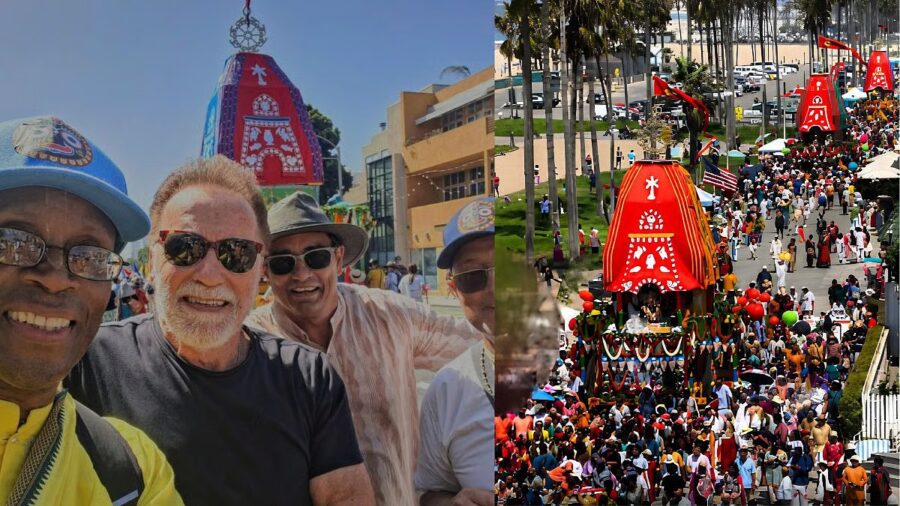 Arnold Schwarzenegger at Jagannath Rath Yatra: Arnold attends the Rath Yatra in Los Angeles... Fans left amazed!