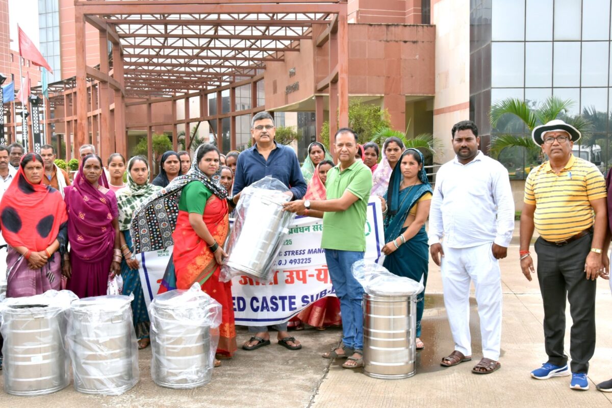 Storage of Agricultural Produce: ICAR-NIBSM distributed storage bins to farmers in Beltukri.