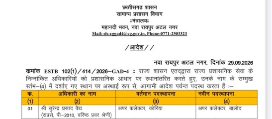 CG Deputy Collector Transfer