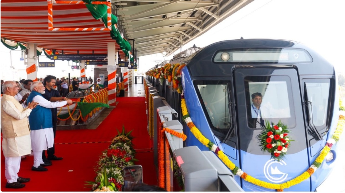PM Modi Chennai Visit: PM Modi gave a gift of ₹ 13,000 crore to Tamil Nadu...! Chennai Metro Phase-2 inaugurated; Brain mapping mission started in IIT Madras