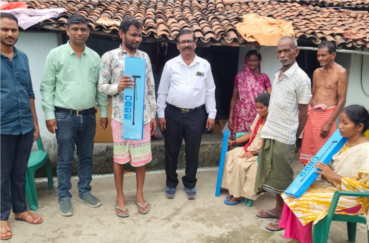 three visually impaired siblings